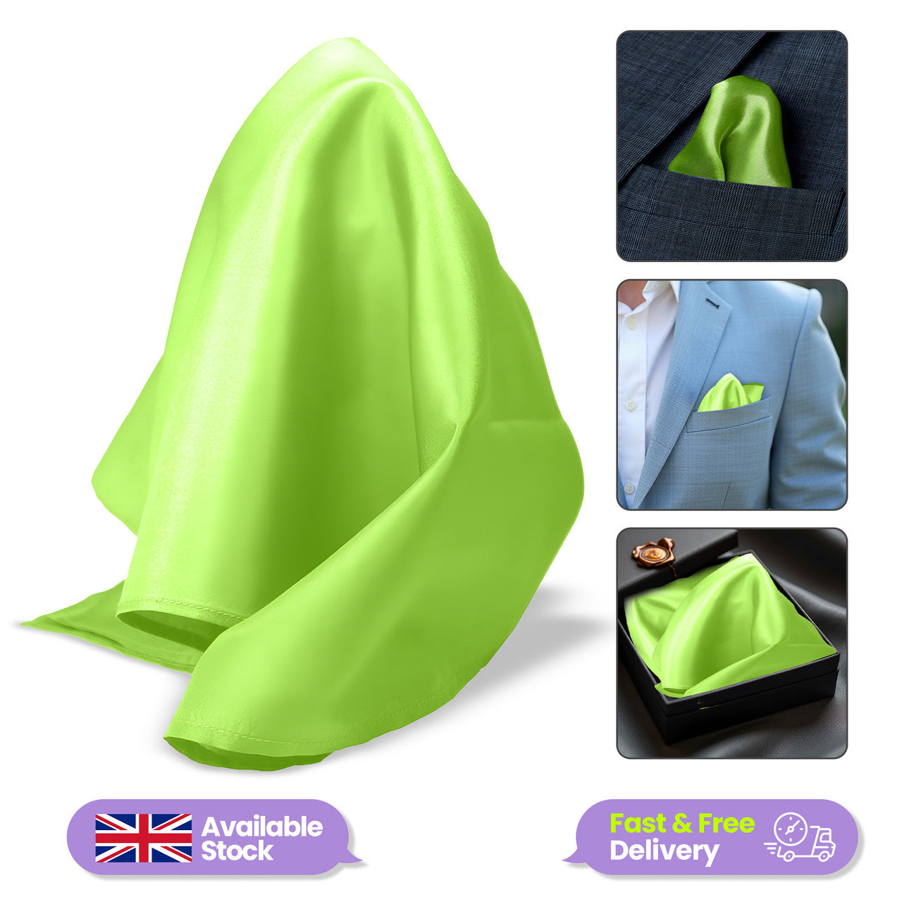 Pocket Square Handkerchief - Lime Green