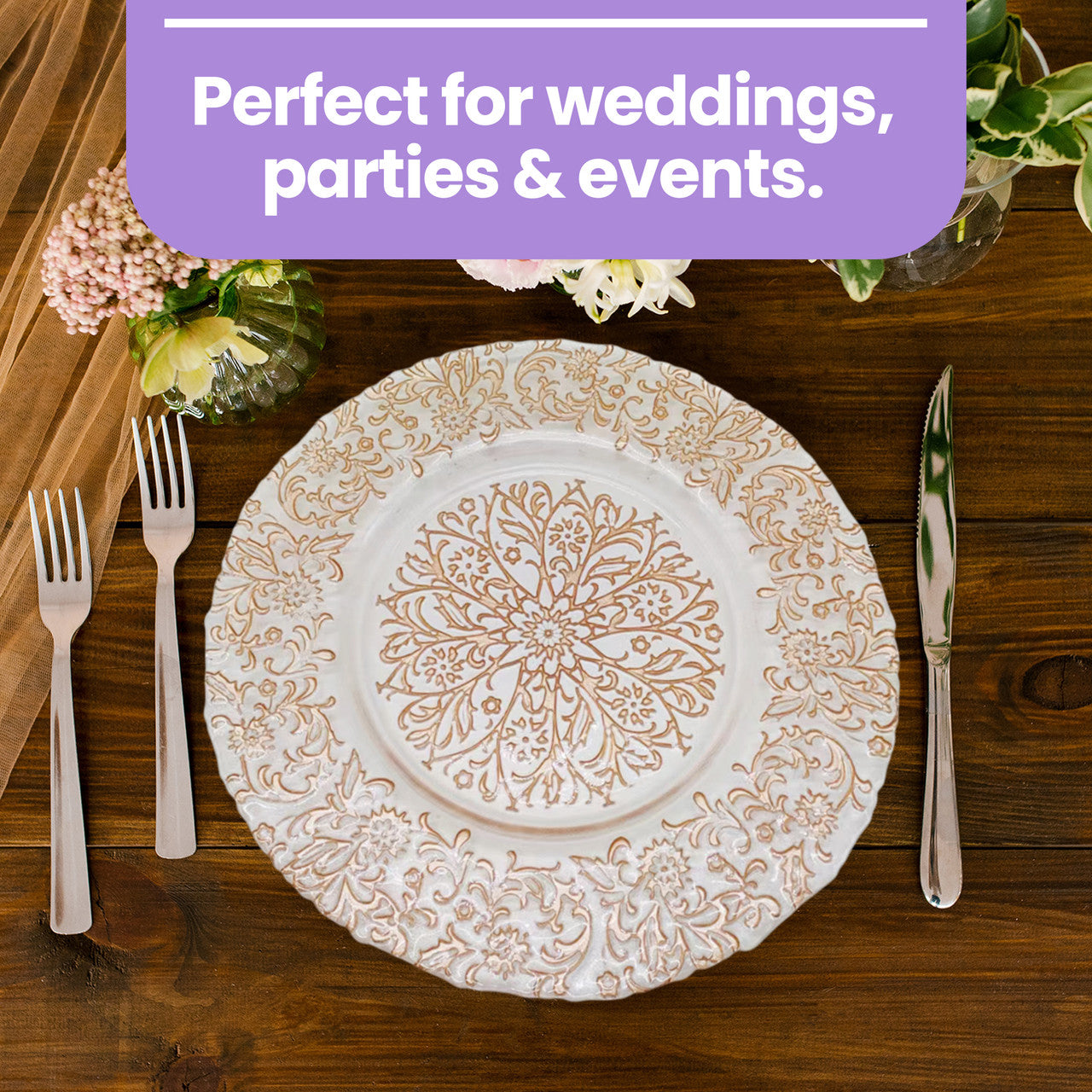 13" Round Charger Plate - Royal Rose Gold