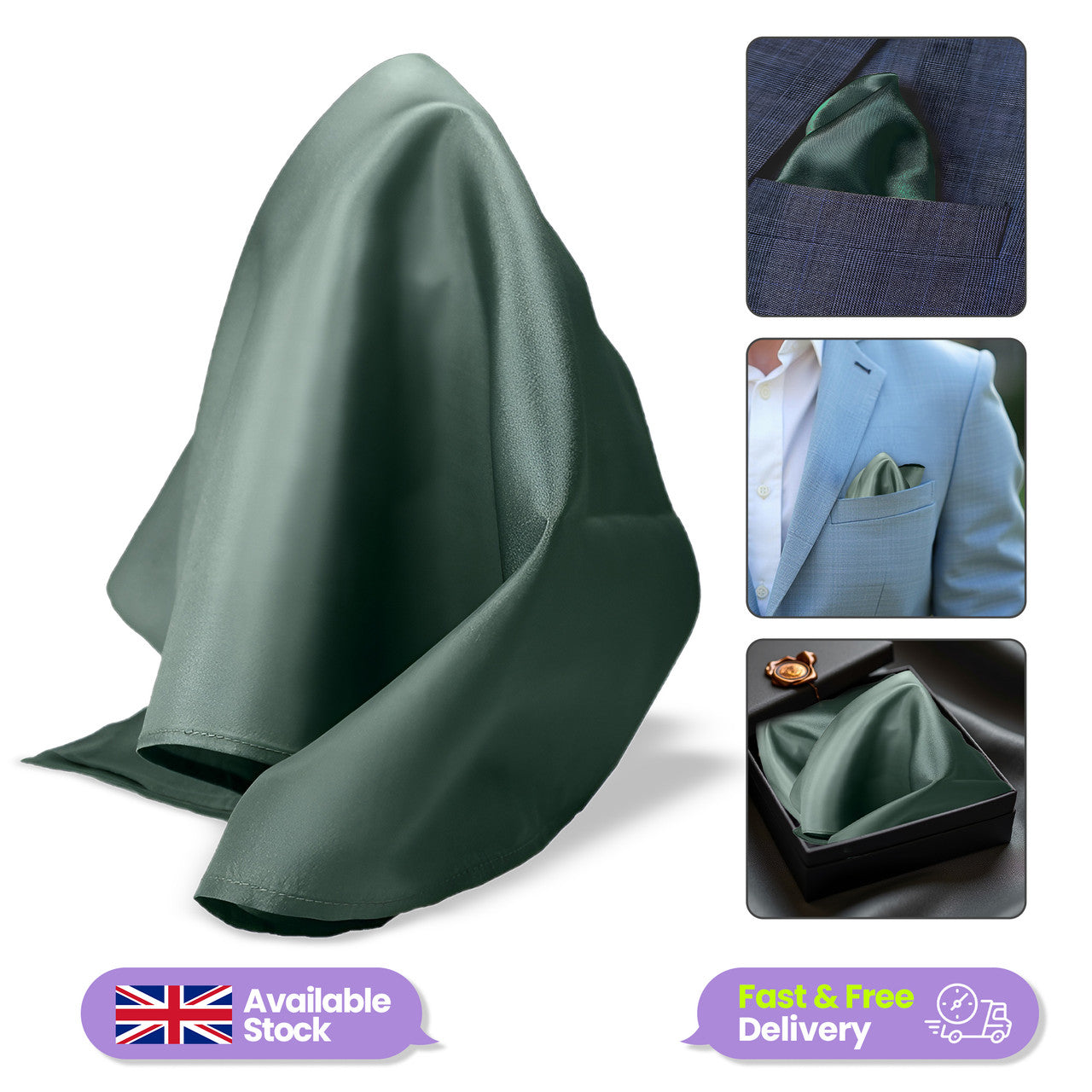 Pocket Square Handkerchief - Forest Green