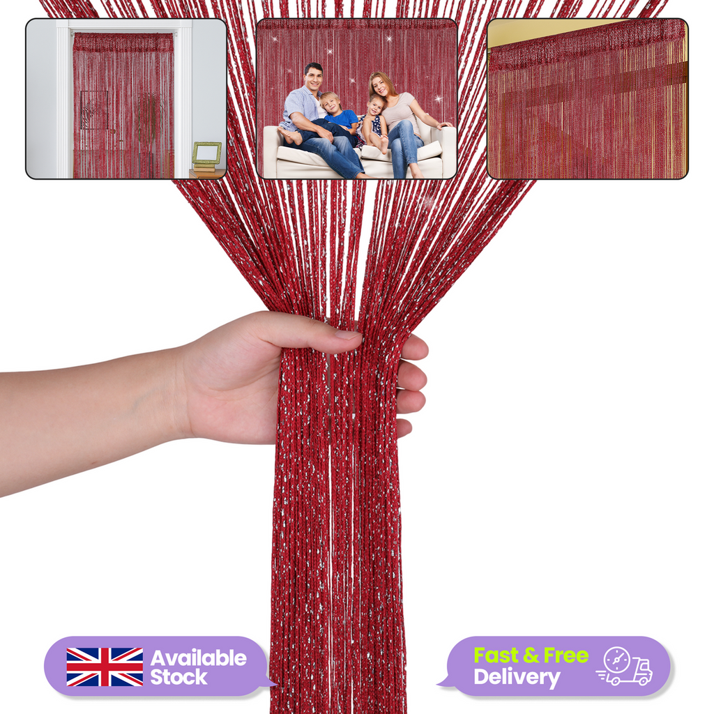 String Curtain Panel - Burgundy