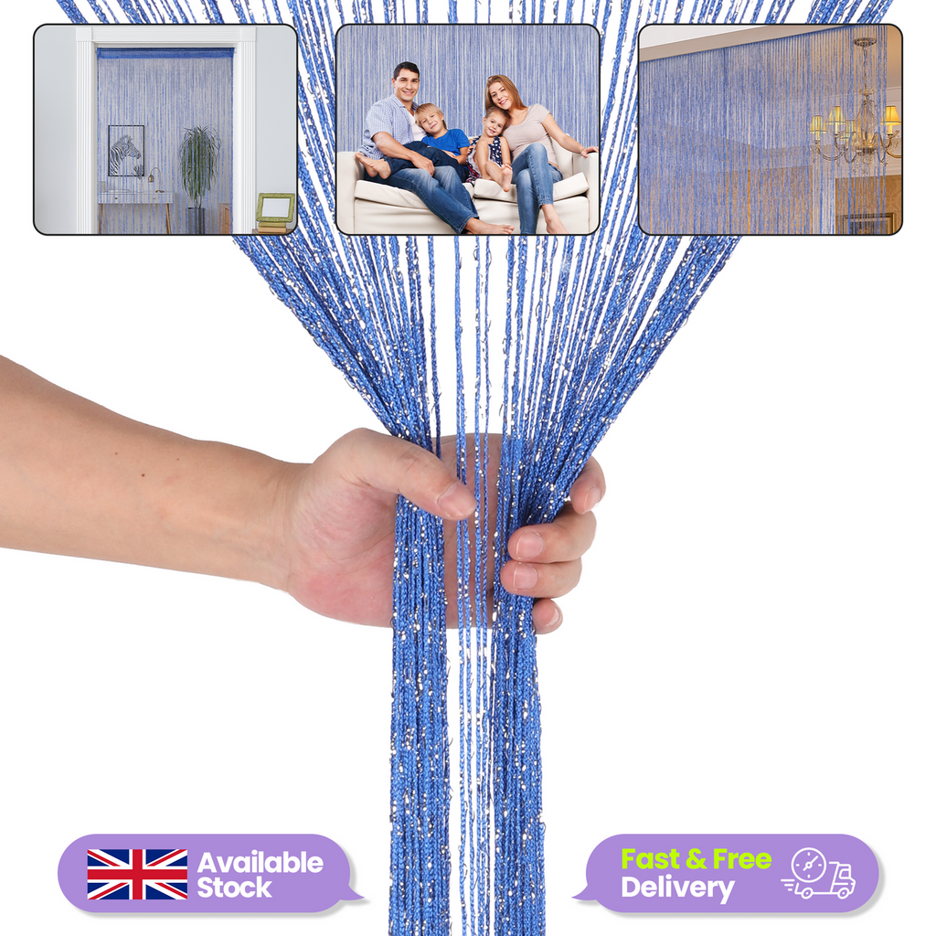 String Curtain Panel - Royal Blue