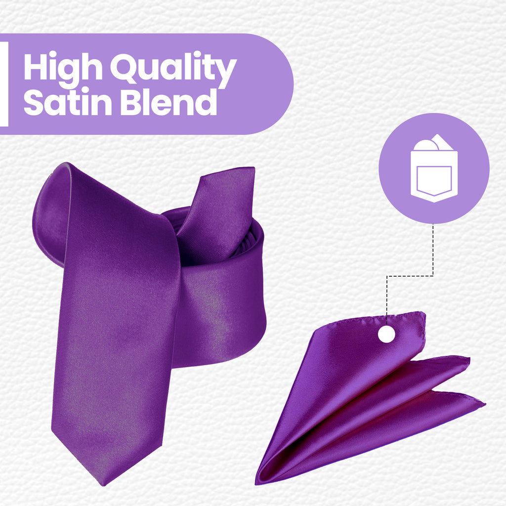 Dark Purple Tie and Handkerchief