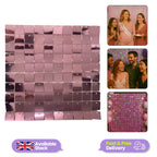 Square Sequin Wall Backdrop Panels - Pink