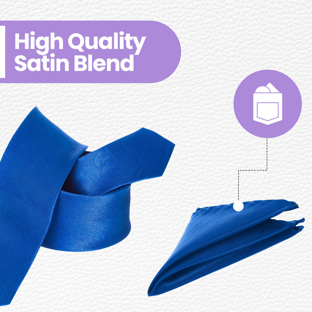 Royal Blue Tie and Handkerchief