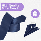 Navy Tie and Handkerchief
