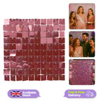 30x30cm Sequin Wall Panel - Rose Pink