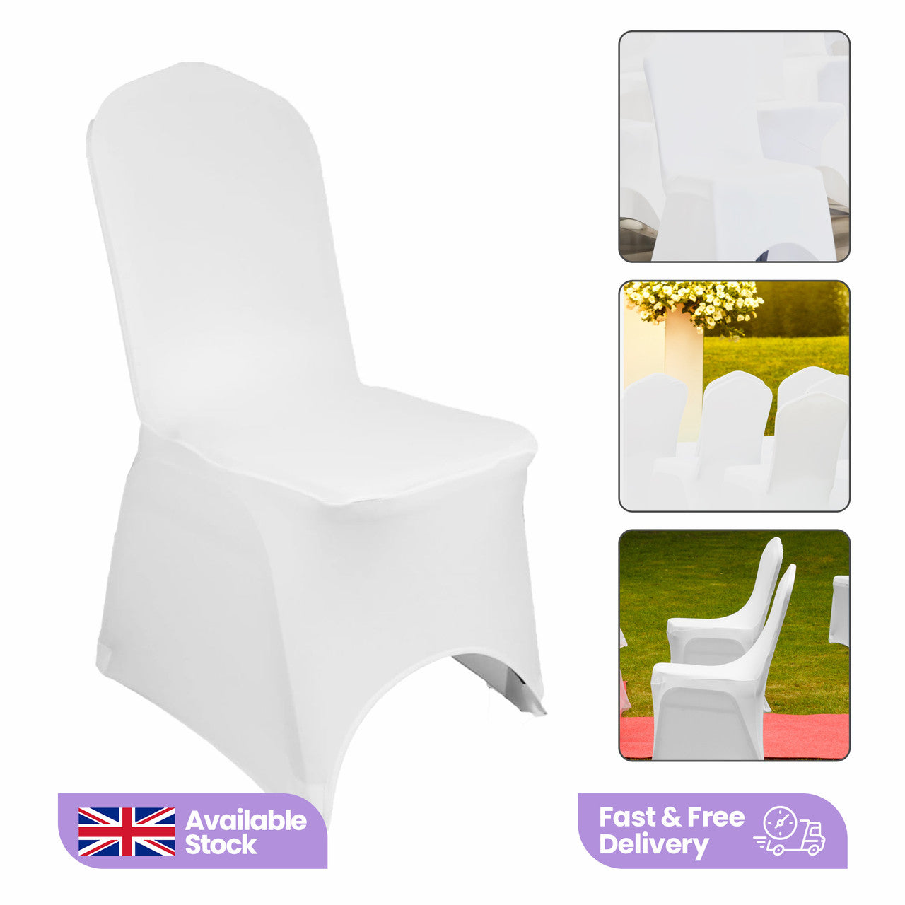 Premium Spandex Chair Cover - White
