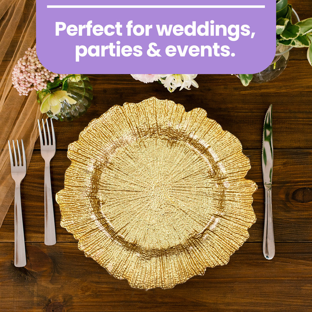 Decorative Charger Plates for Parties - 24Pcs