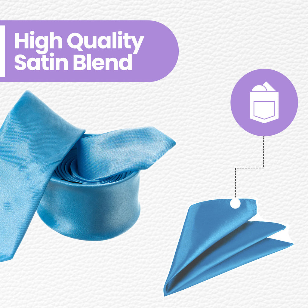 Sky Blue Tie and Handkerchief