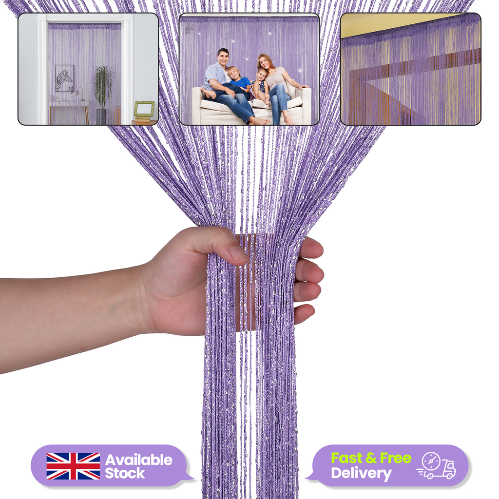 String Curtain Panel - Light Purple