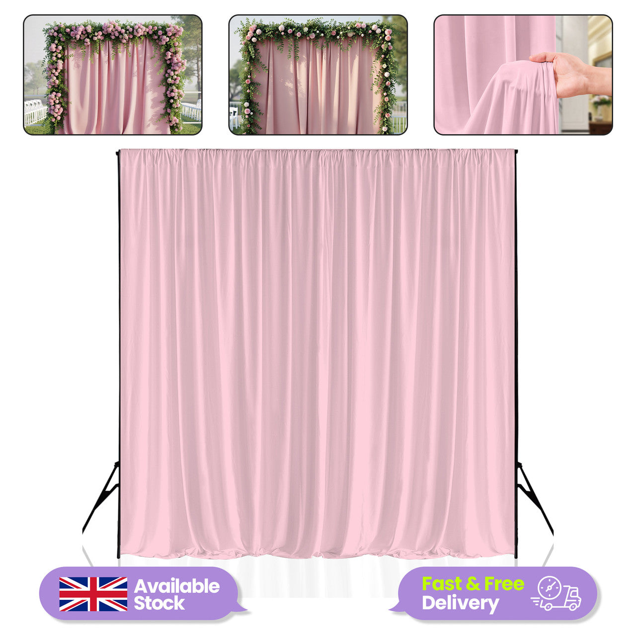 160gsm Spandex Backdrop - Baby Pink