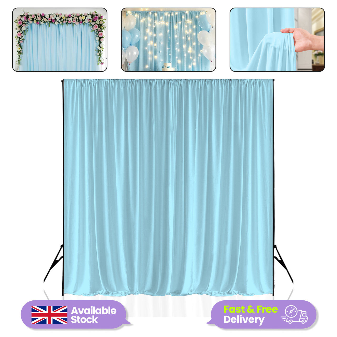 160gsm Spandex Backdrop - Baby Blue