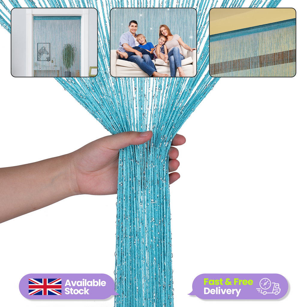 String Curtain Panel - Turquoise