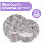 Geometric Design Melamine BBQ and Party Set - 16pcs