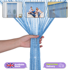 String Curtain Panel - Sky Blue