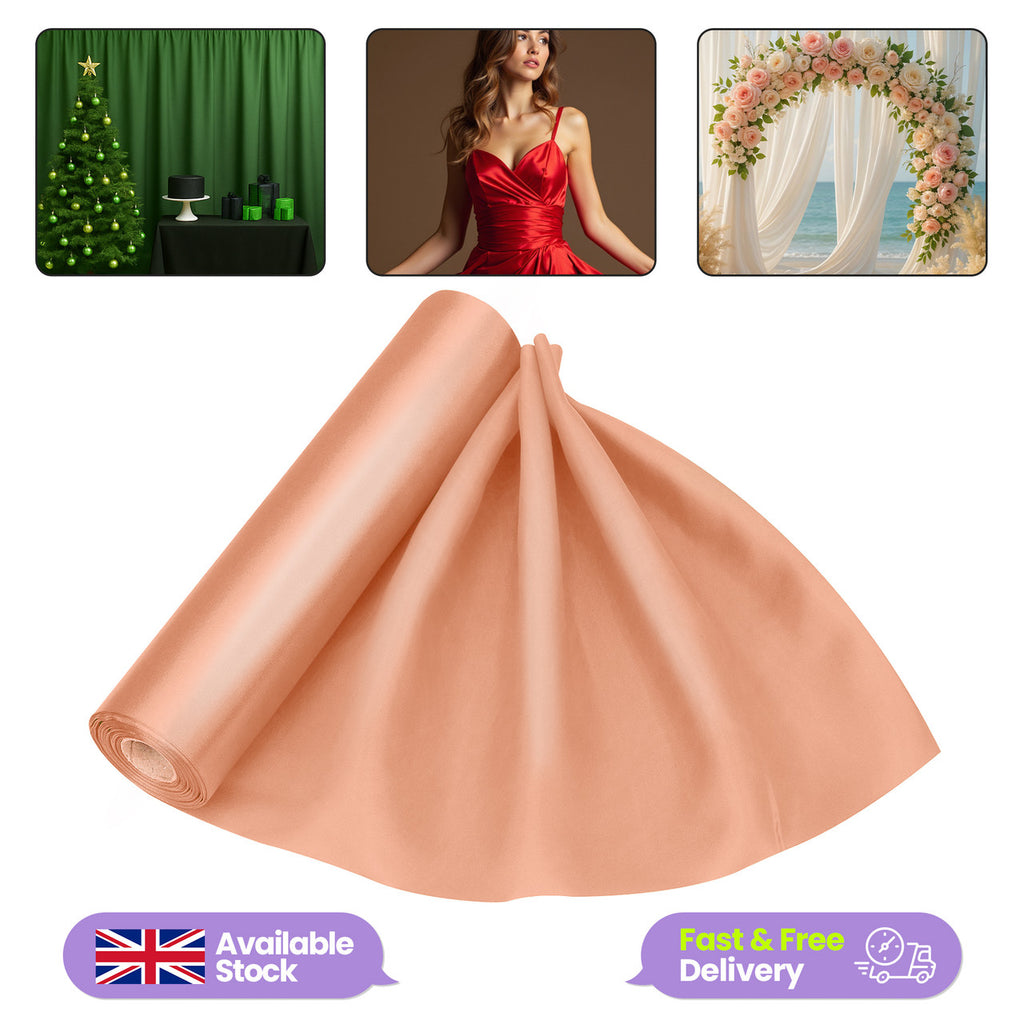 Peach Satin Fabric Roll