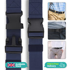 Webbing Canvas Belt with Plastic Clip Buckle - Navy