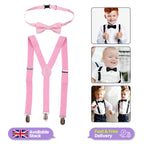 Kids Braces with Bow Tie - 25mm - Light Pink