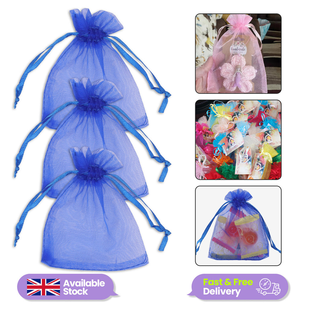 Organza Bags - 7cm x 9cm - 100pcs - Royal Blue
