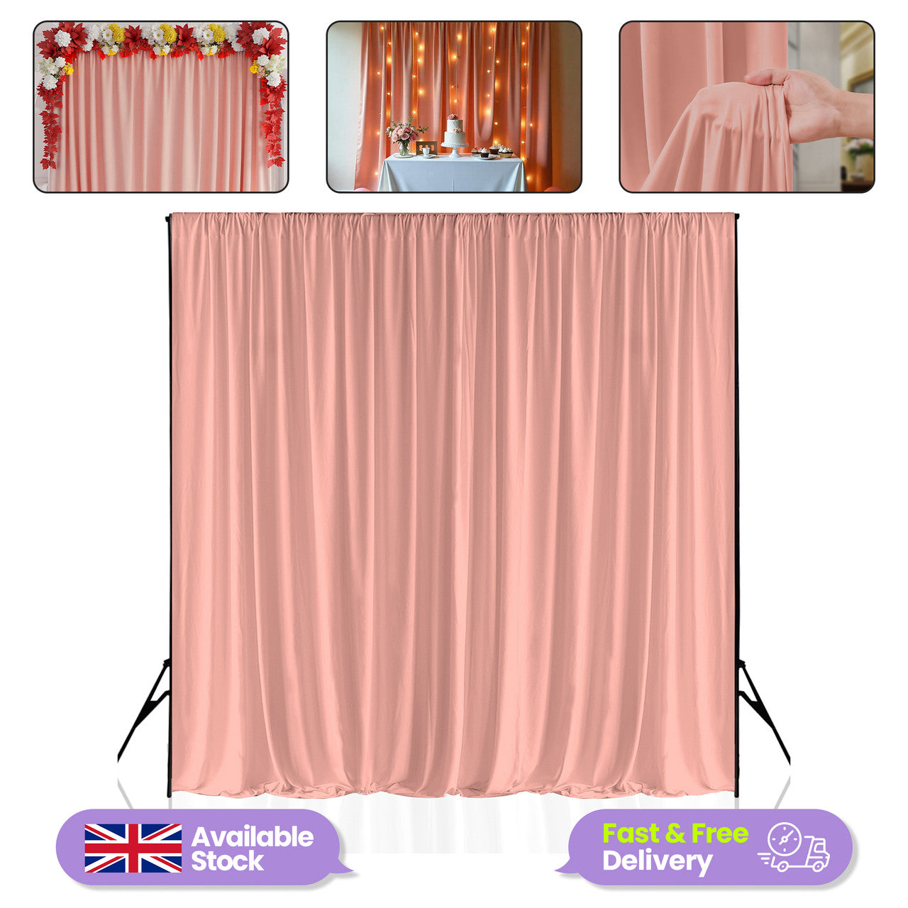 160gsm Spandex Backdrop - Rose Gold