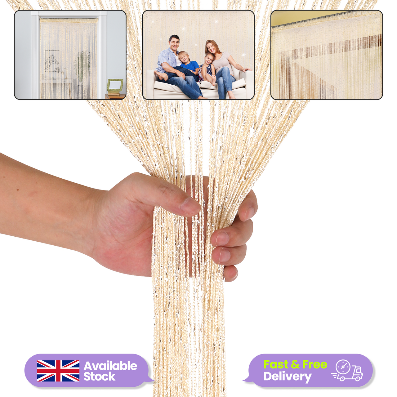 String Curtain Panel - Ivory