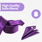 Purple Tie and Handkerchief