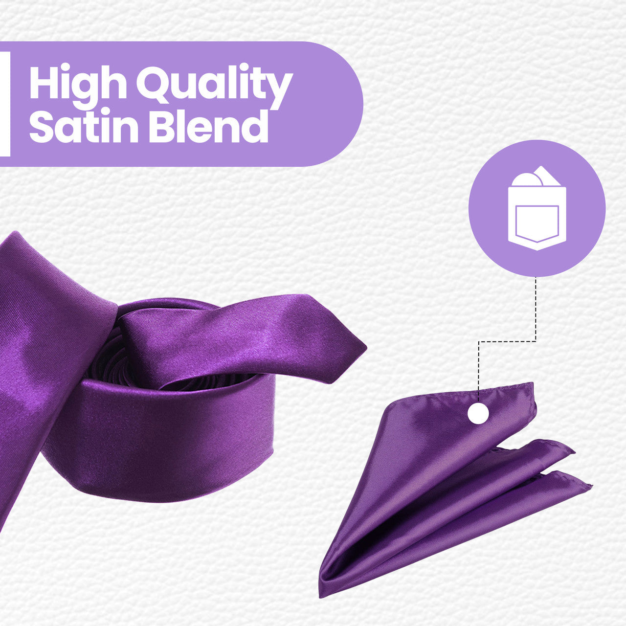 Purple Tie and Handkerchief