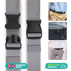 Webbing Canvas Belt with Plastic Clip Buckle - Grey
