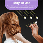 18pcs Mixed Sizes Pearl Hair Gold Pins