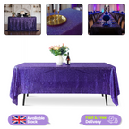 Sequin Rectangle Sparkly Tablecloth - Purple