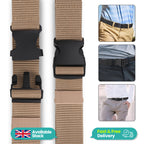 Webbing Canvas Belt with Plastic Clip Buckle - Ivory