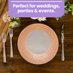 Round Charger Plate - Checkered Rose Gold x 6