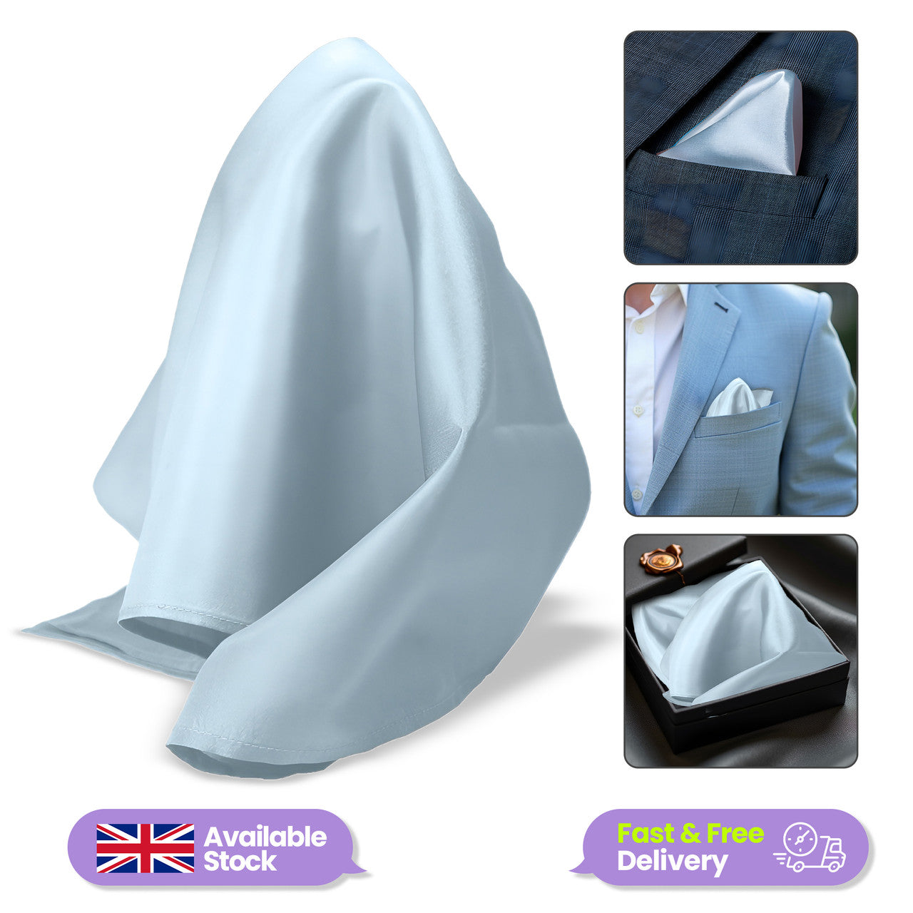 Pocket Square Handkerchief - Sky Blue