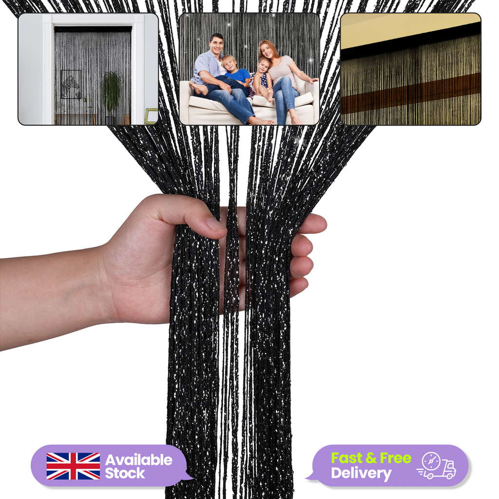 String Curtain Panel - Black