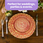13" Round Charger Plate - Peacock Red