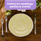 Round Charger Plate - Mandala Flower Gold x 6