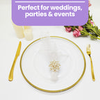 Round Charger Plate - Clear with Gold Trim x 6
