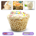 25x Laser Cut Cupcake Wrappers - Beige