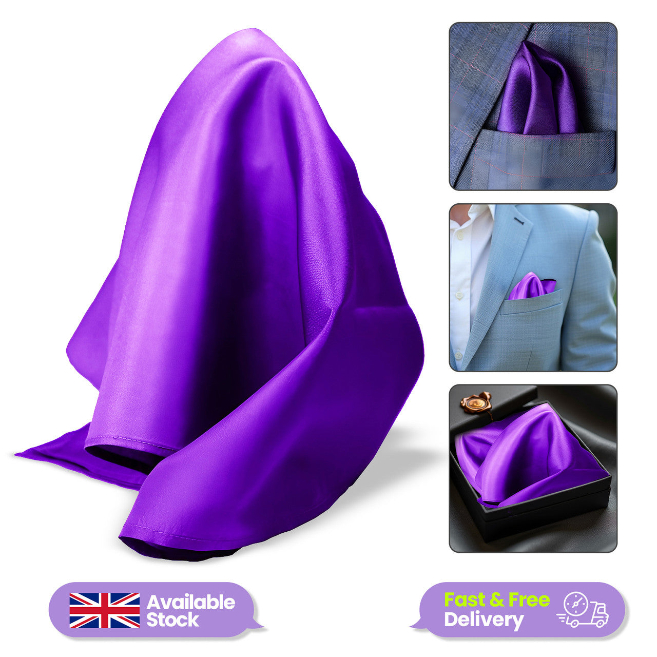 Pocket Square Handkerchief - Purple