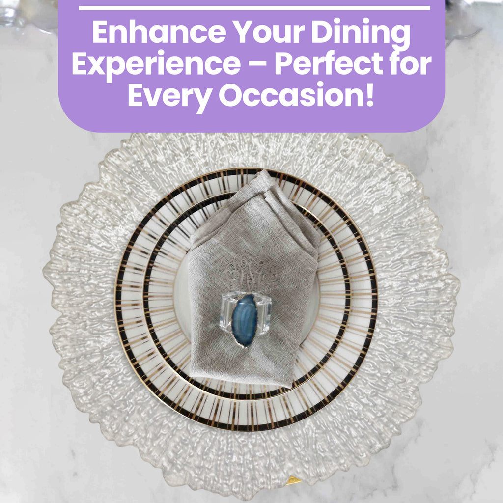 13" Round Charger Plate - Crackled Silver
