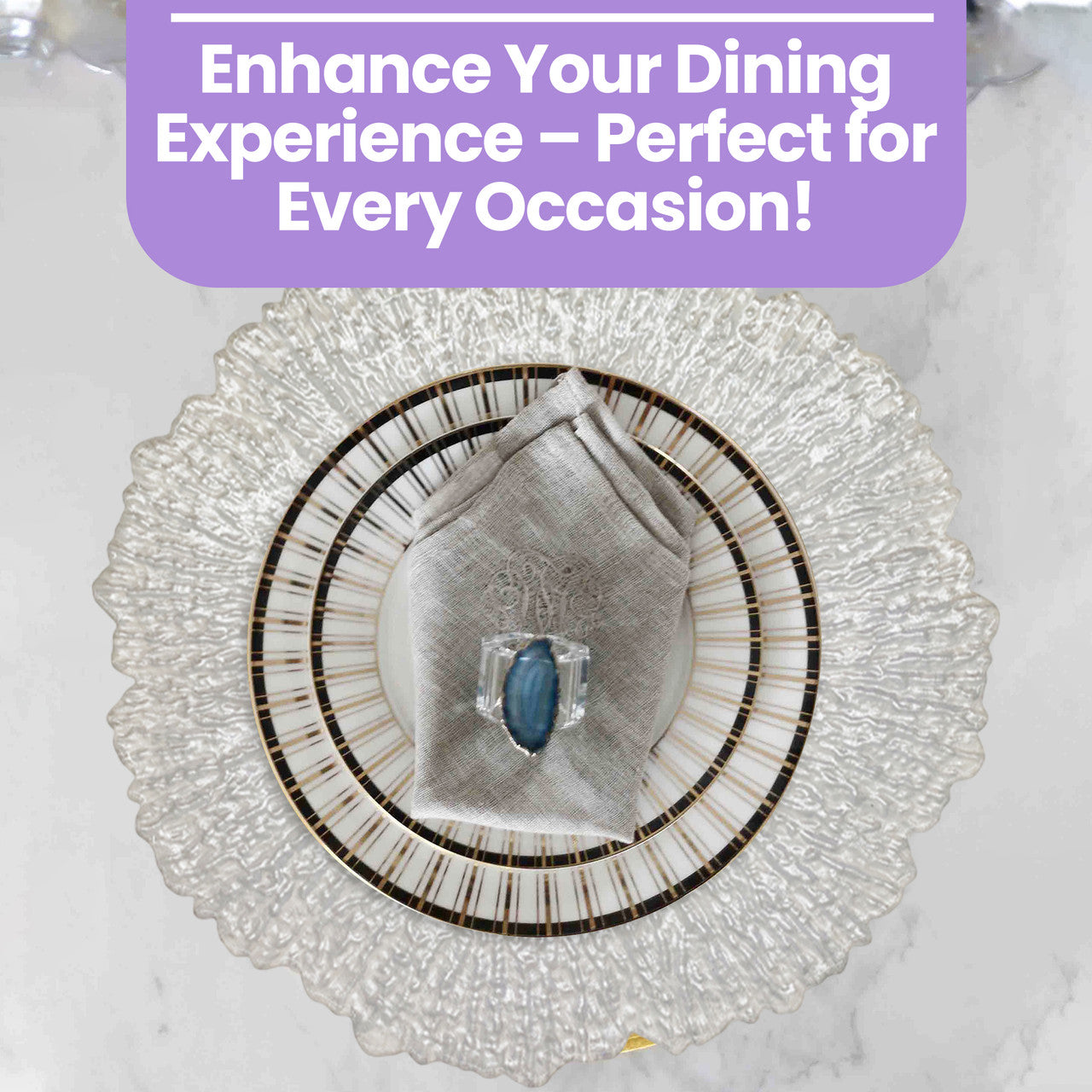 13" Round Charger Plate - Crackled Silver