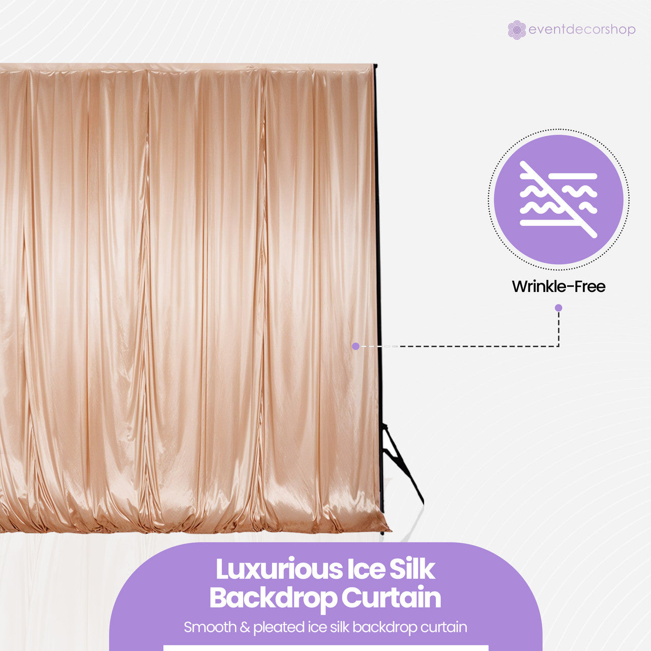 100GSM Ice Silk Photography Backdrop (No Swag) - Rose Gold
