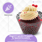 25x Laser Cut Cupcake Wrappers - Black