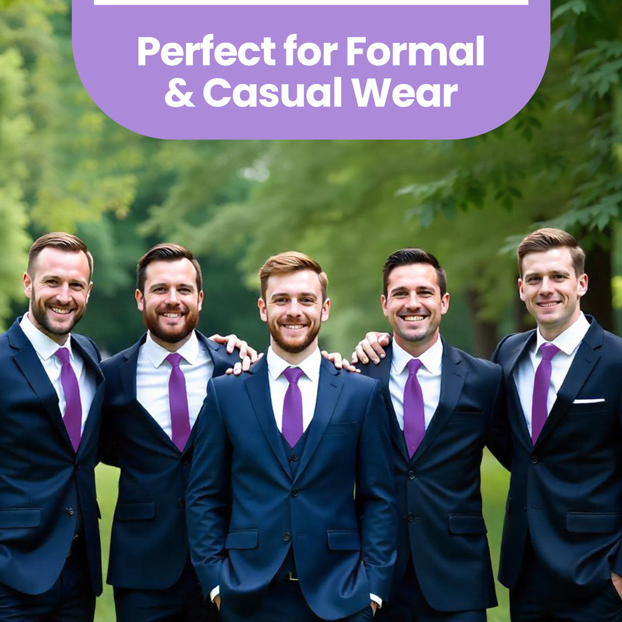 Purple Tie and Handkerchief