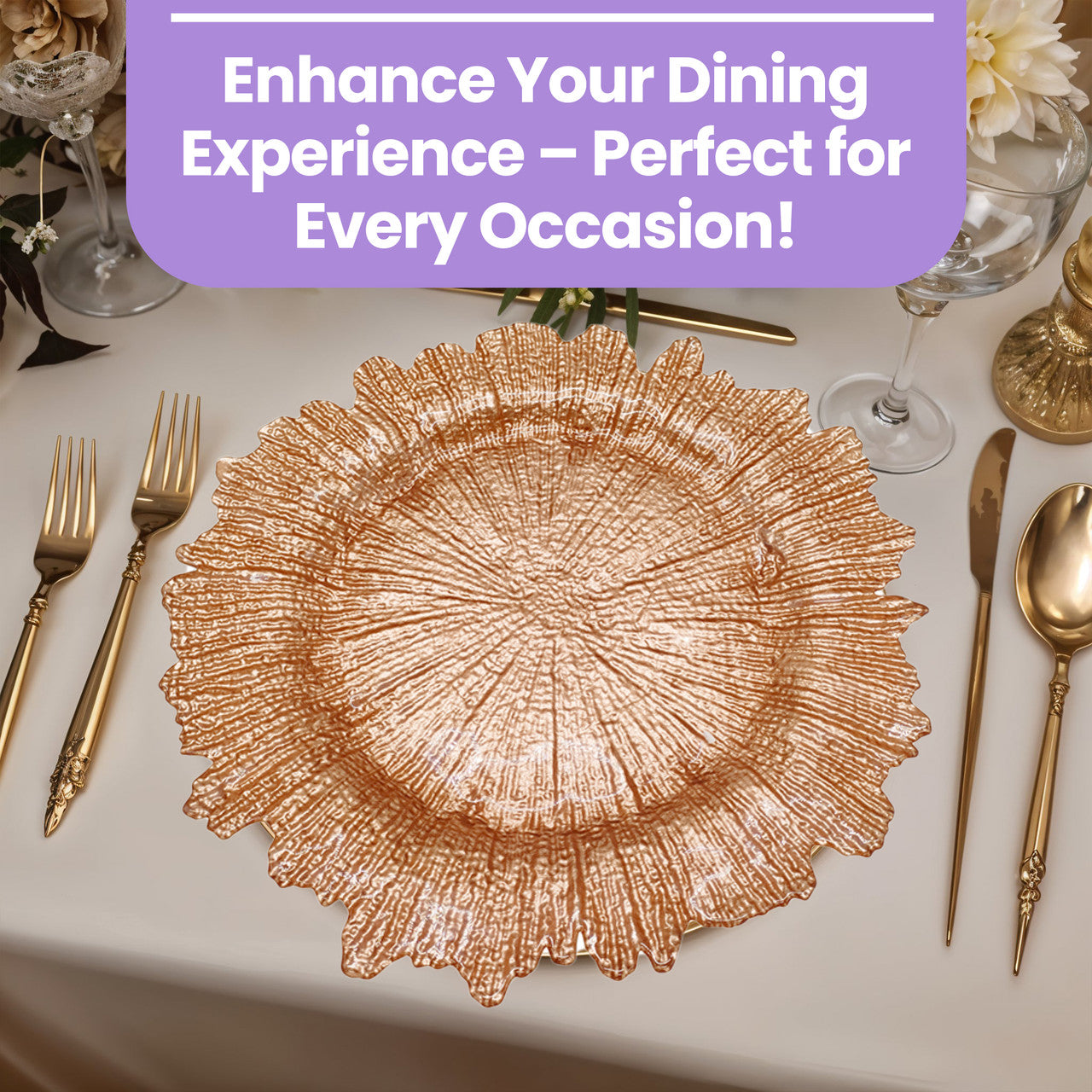 13" Round Charger Plate - Vintage Rose Gold