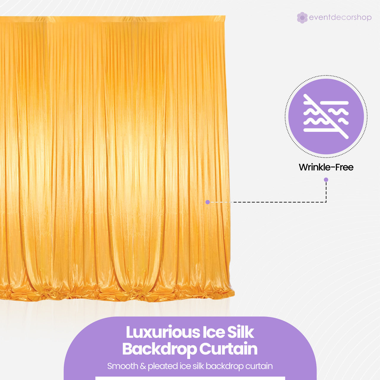100GSM Ice Silk Photography Backdrop (No Swag) - Gold