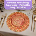 13" Round Charger Plate - Peacock Red