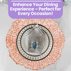Round Charger Plate - Crackled Rose Gold x 6