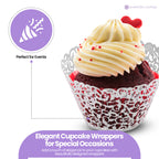 25x Laser Cut Cupcake Wrappers - White