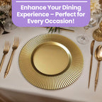 Gold 13" Round Charger Plate x 6